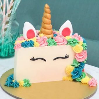 half year unicorn cake