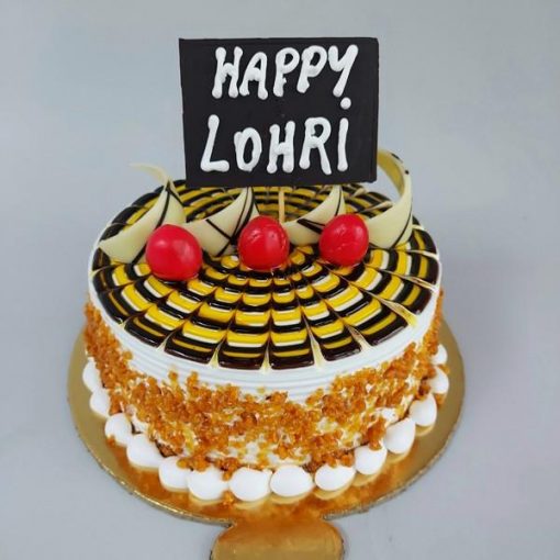 Happy Lohri Butterscotch Cake
