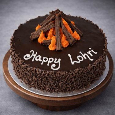 happy lohri chocolate cake
