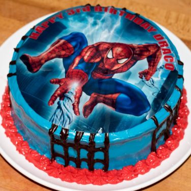 spiderman photo cake