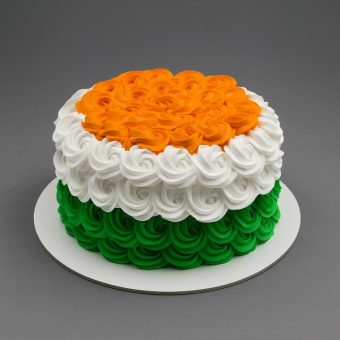 tricolour roses cake for independence day and republic day