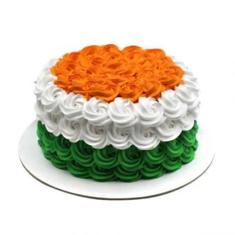 tricolour roses cake