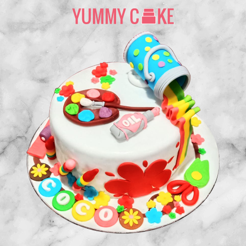 art theme cake design
