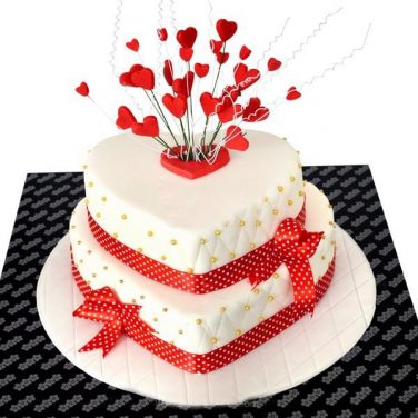 heart shaped engagement cake