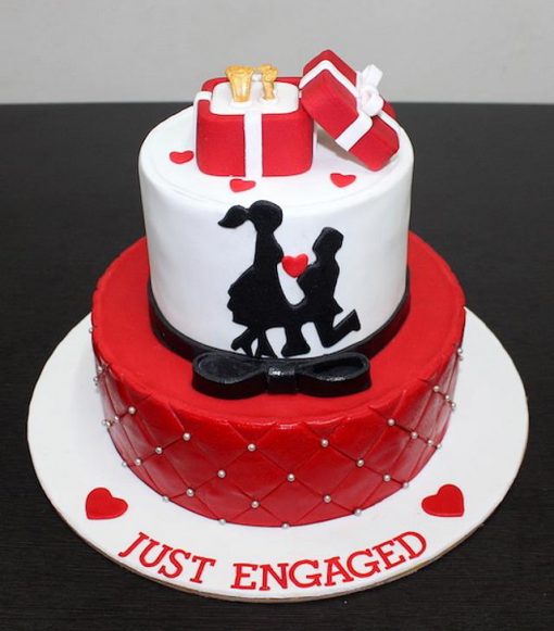 Love Theme Engagement Cake