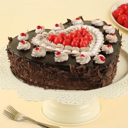 Sugarfree Black Forest Heart Cake