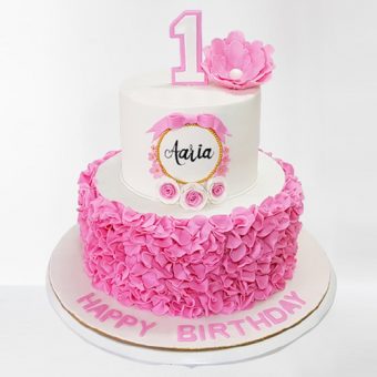 girl first birthday cake