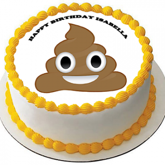 poop emoji photo cake