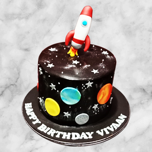 space theme birthday cake
