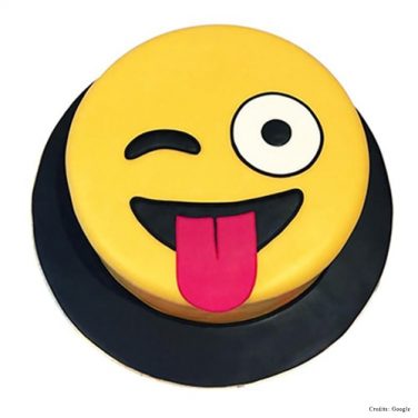 Winking Face Emoji Cake