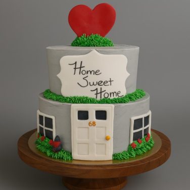 2 tier sweet home cake for housewarming
