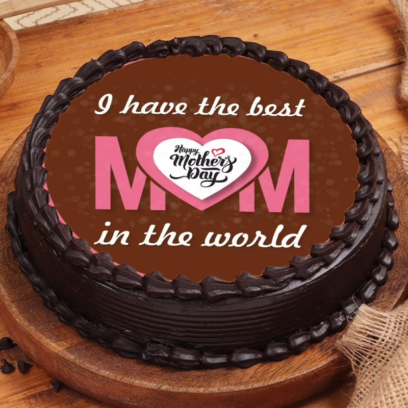 Mothers Day Chocolate Photo Cake