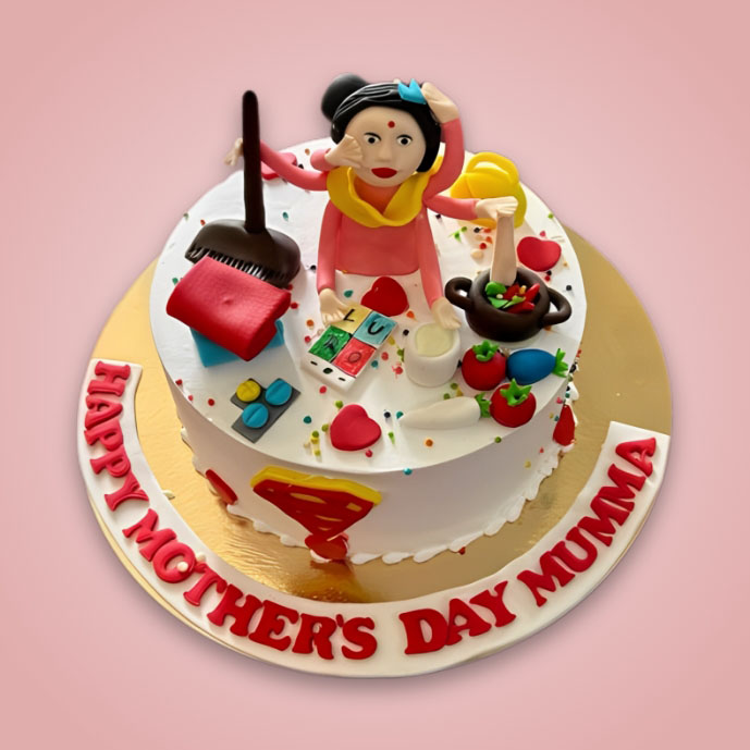 super mom design cake