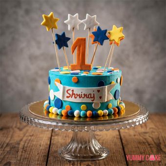Polka Dots First Birthday Cake