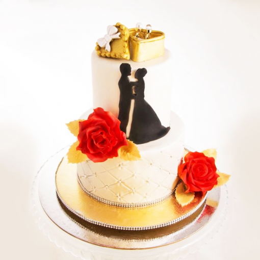 Couple Theme Engagement Cake