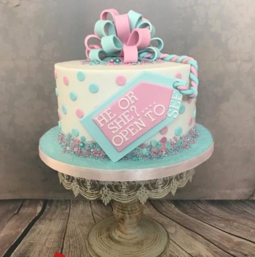 He or She Baby Shower Cake