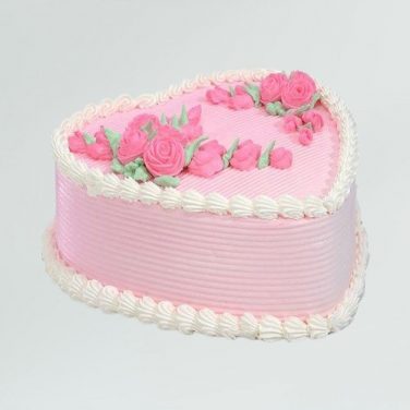 heart shape pink cake
