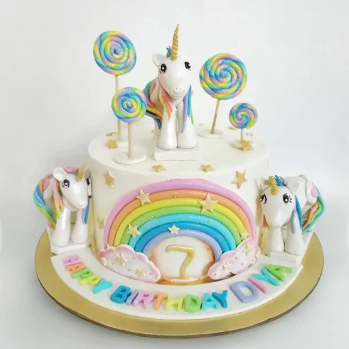 3 unicorn stopper cake