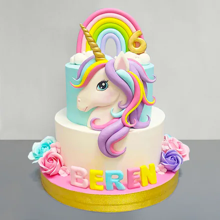 Girly Unicorn Birthday Cake