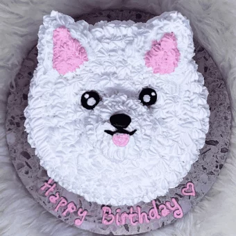 Pomeranian Dog Face Cake
