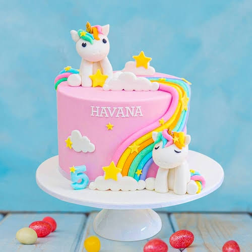 unicorn theme cake
