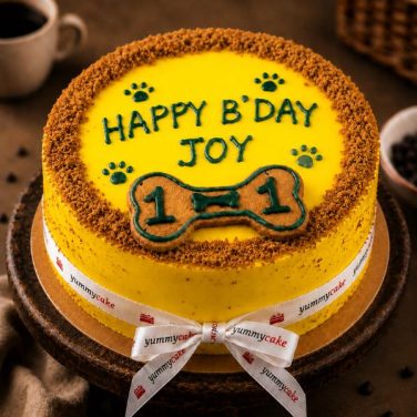 yellow woof day cake