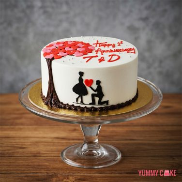 Couple 1st Anniversary Cake