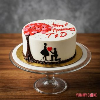 Couple 1st Anniversary Cake