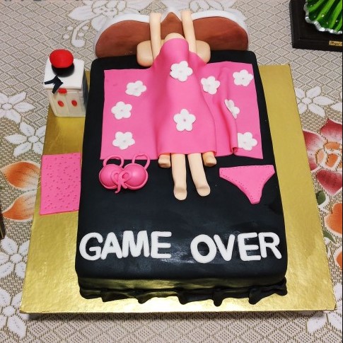 First Night Game Over Cake