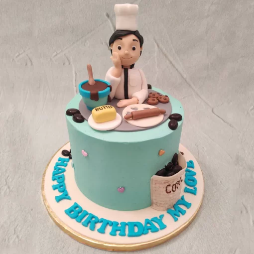 man chef birthday cake