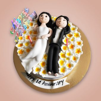 romantic couple anniversary cake