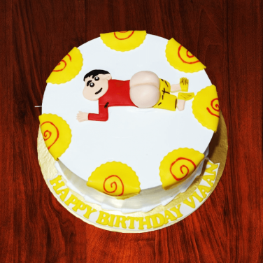 semi fondant shinchan birthday cake