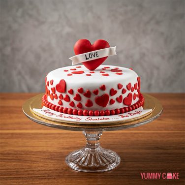 Lovely Red Heart Cake