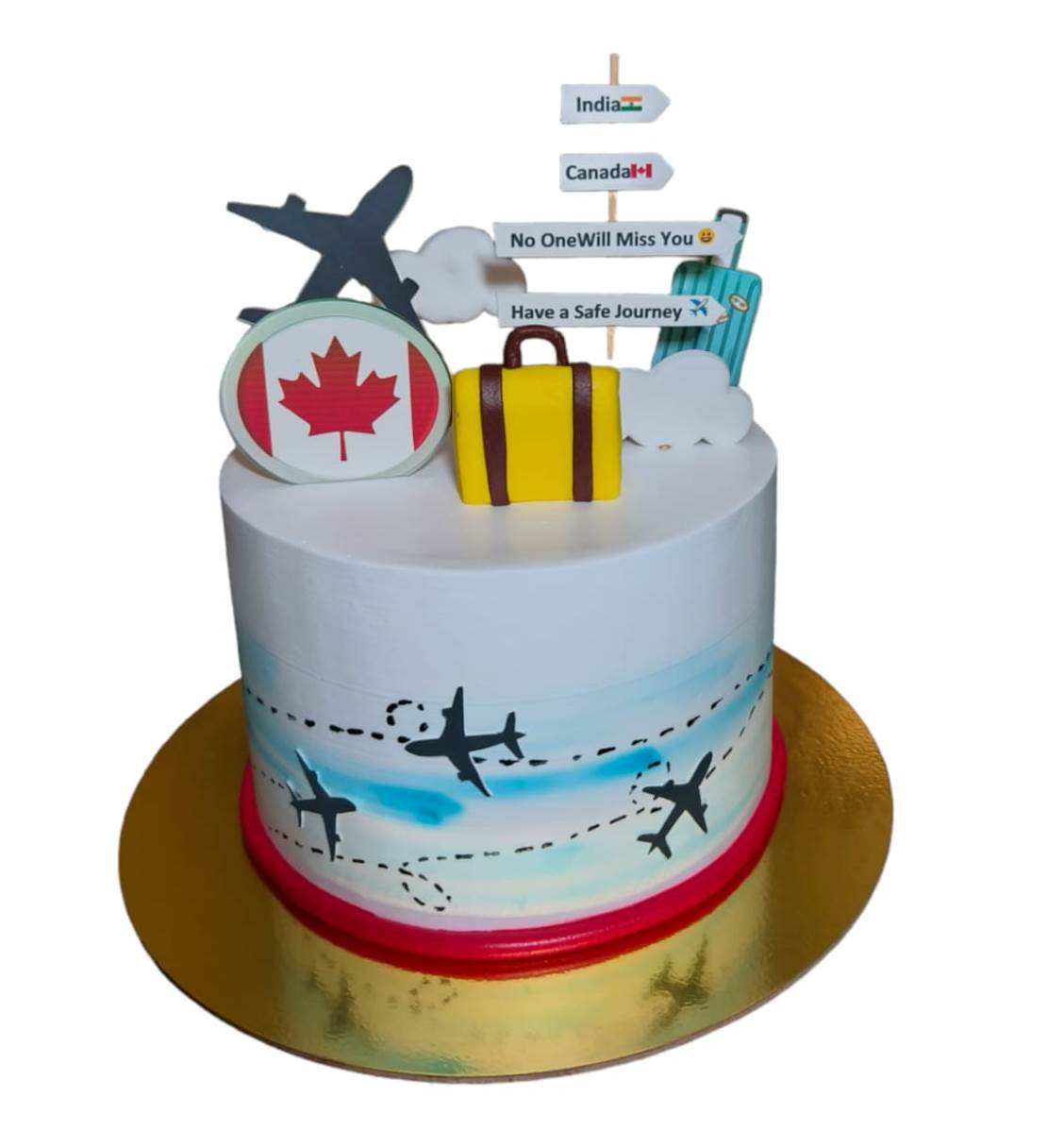 india to canada theme cake