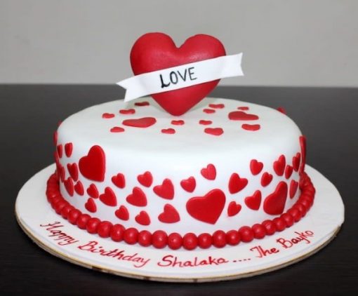 lovely red heart cake
