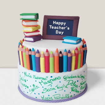 teachers day fondant cake