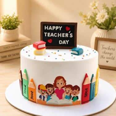 teachers day theme cake