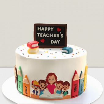 teachers day theme cake