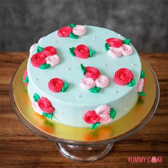 Roses Pearls Chocolate Cake