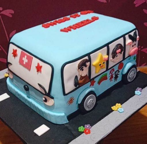 bus theme cake yummycake