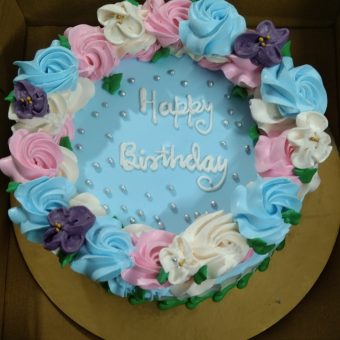 choco vanilla floral cake