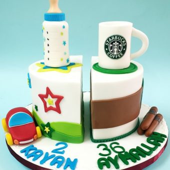 father and son birthday cake design