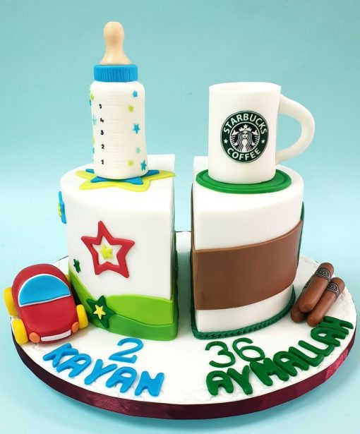 father and son birthday cake design