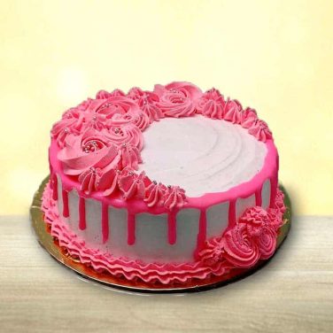 pink birthday cake