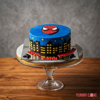 Spiderman Semi Fondant Cake