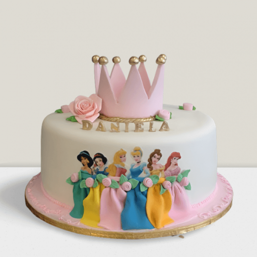 disney princess crown theme cake