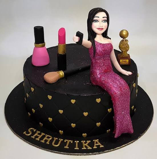 Woman favourite things travel, luxury things, red and black heart design 3d  woman customized cake #singaporecake #womancake #3dcake # | The Sensational  Cakes