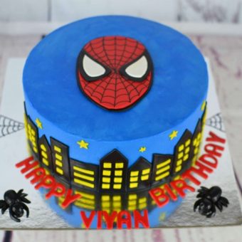 spiderman semi fondant cake