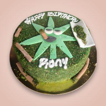 weed theme birthday cake