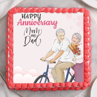 parents anniversary photo cake